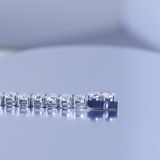  Lắc tay cuban Chủ Mois tròn 6.0mm Bạc S925 xi kim Không chủ  tấm cz Dài 17cm SBE023. 