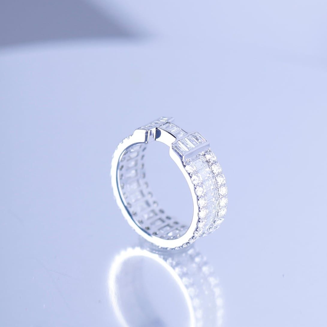  Nhẫn nữ Bạc S925 xi kim. Ko chủ. Tấm Mois SRI031. 