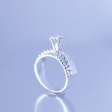  Nhẫn Bạc S925 xi kim. Chủ Mois 6.5mm SRE269. 