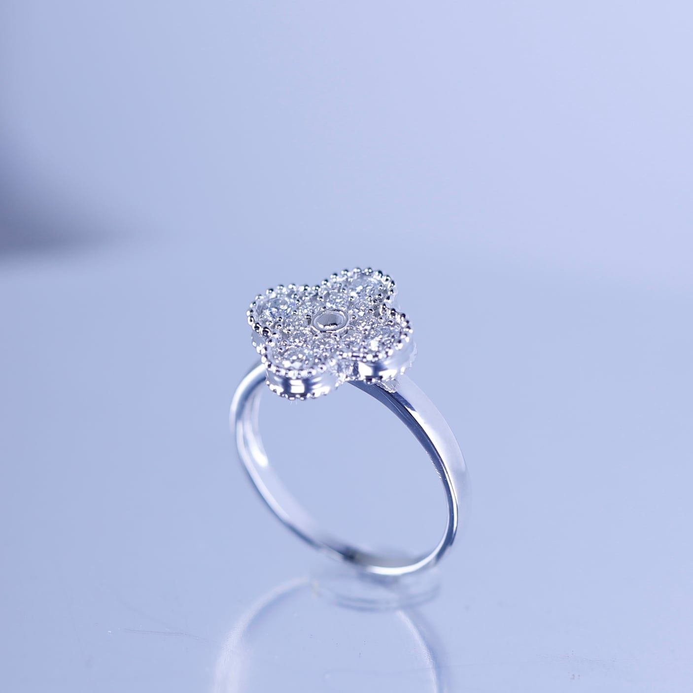  Nhẫn nữ. Bạc 925 xi kim. Ko chủ. Tấm mois SRE194. 