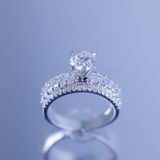  Nhẫn Bạc S925 xi kim. Chủ Mois 6.5mm SRE269. 