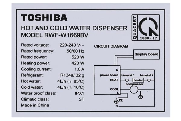 Cây nước nóng lạnh Toshiba RWF-W1669BV(W1)