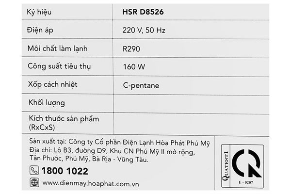 Tủ mát Hòa Phát Inverter 526 lít HSR D8526