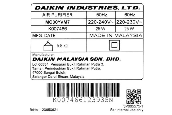 Máy lọc không khí Daikin MC30YVM7