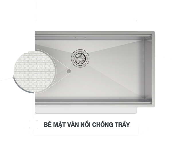 Chậu Inox Hafele 76cm HS24-SSN1S-7644 567.24.467