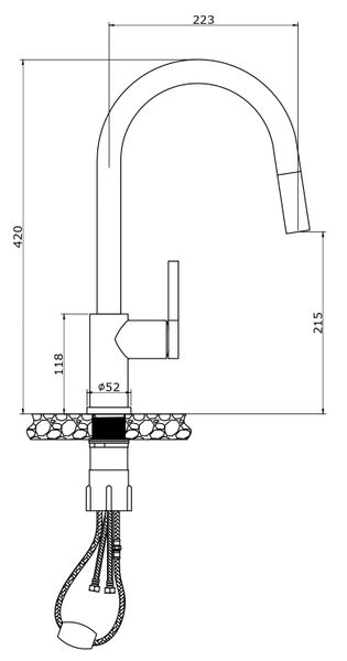 Vòi rửa Konox dây rút Alto Chrome