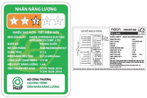 Tủ Lạnh Aqua Multidoor Inverter 515 Lít AQR-MA590XA(MC)U1