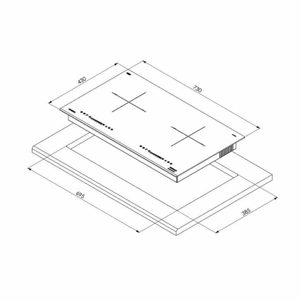 Bếp từ Hafele 2 vùng nấu Inverter HC-I7325B 533.09.979