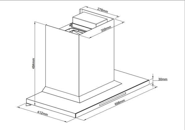 Máy hút mùi chữ T tự động làm sạch BlanC BA7035ATDC 70cm