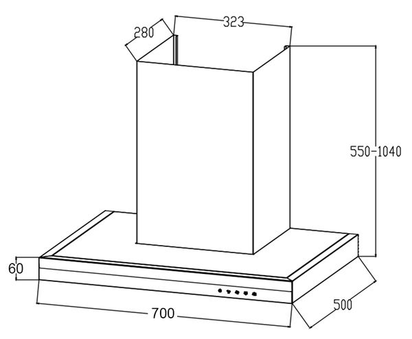 Máy hút mùi chữ T Canzy 70cm CZ-HE70BK Inverter