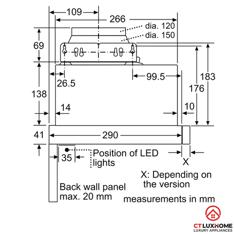 Máy hút mùi âm tủ Bosch 60cm DFL064W53B Serie 4