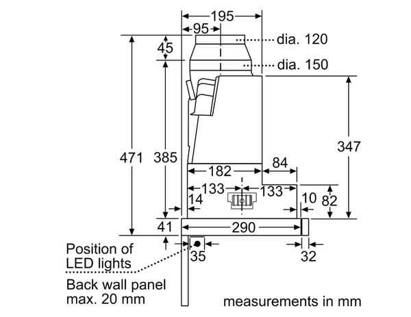 Máy hút mùi âm tủ 60cm Bosch DFS067K51 Serie 8