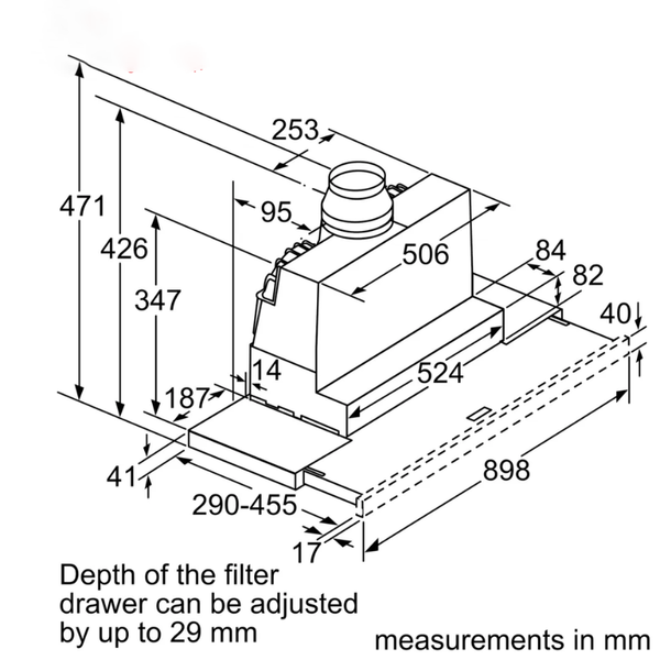 Máy hút mùi Bosch 90cm DFS097A51B serie 4