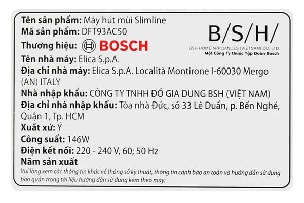 Máy hút mùi âm tủ Bosch DFT93AC50 series 4 90cm