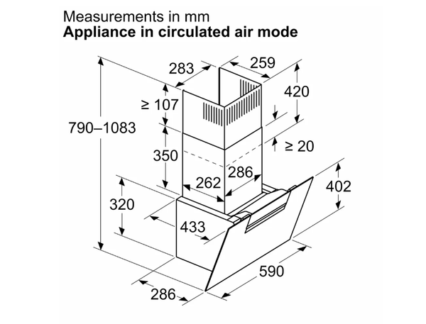 Máy hút mùi kính vát 60cm Bosch DWK67FN60 serie 4