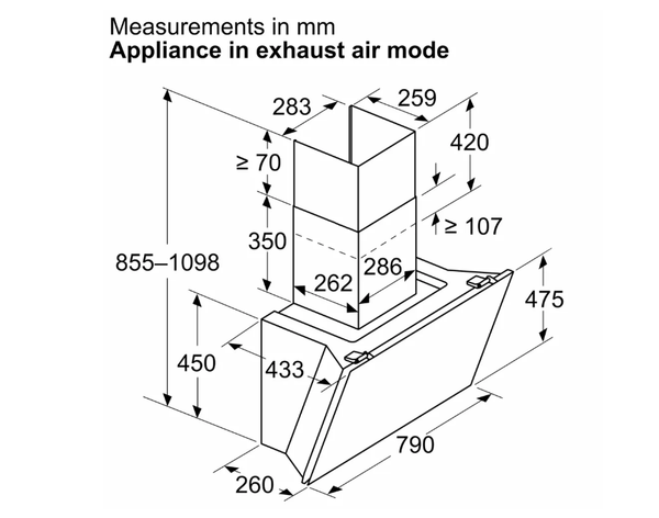 Máy hút mùi Bosch 80cm DWK81AN60 serie 6