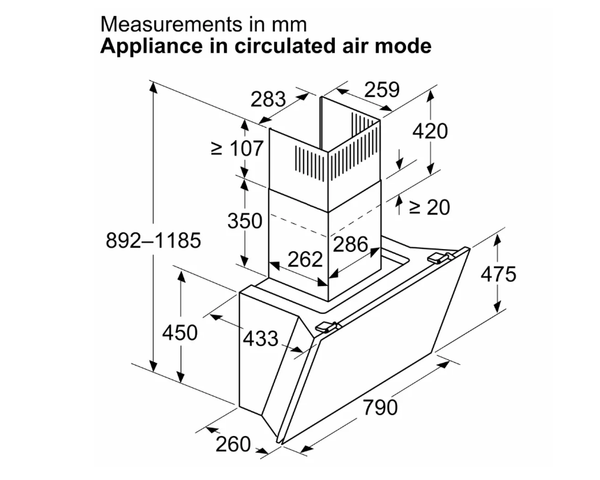 Máy hút mùi Bosch 80cm DWK81AN60 serie 6
