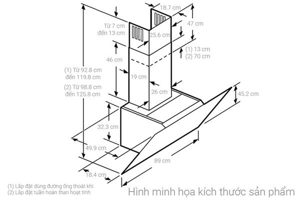 Máy hút mùi Bosch 90cm DWK97JQ60B Serie 6