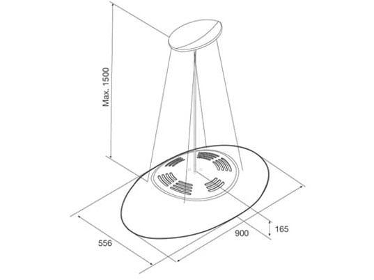 Máy hút mùi đảo Malloca Eclipse-K600