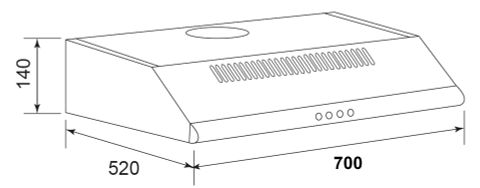 Máy hút mùi âm tủ 70cm Eurosun EH-70C18V