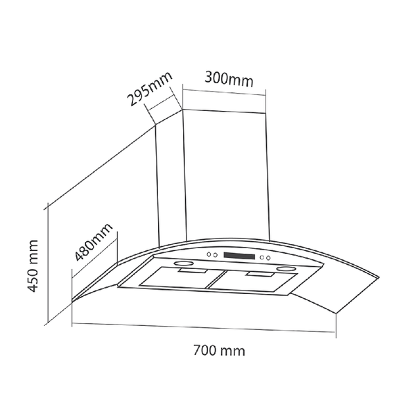 Máy hút mùi gắn tường chữ T Eurosun 70cm EH-70K15E