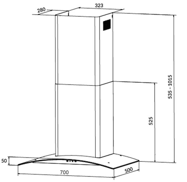 Máy hút mùi gắn tường Eurosun 70cm EH-70K26S