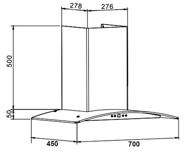 Máy hút mùi gắn tường Eurosun 70cm EH-70K27S