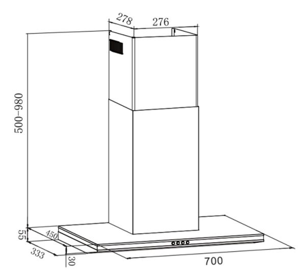 Máy hút mùi gắn tường Eurosun 90cm EH-90AF75
