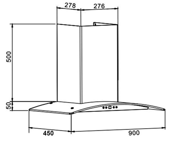 Máy hút mùi gắn tường Eurosun 90cm EH-90K32