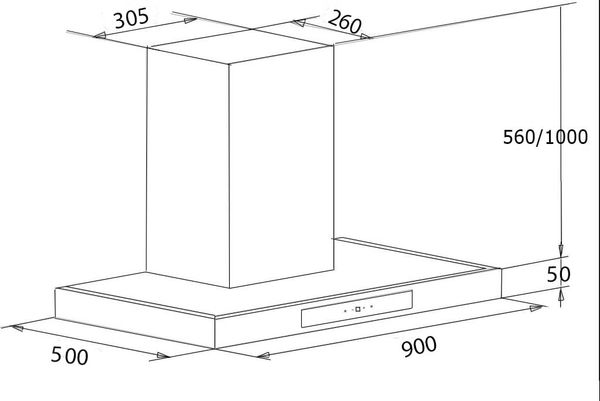 Máy hút mùi Chefs 90cm EH-R107E9D chữ T