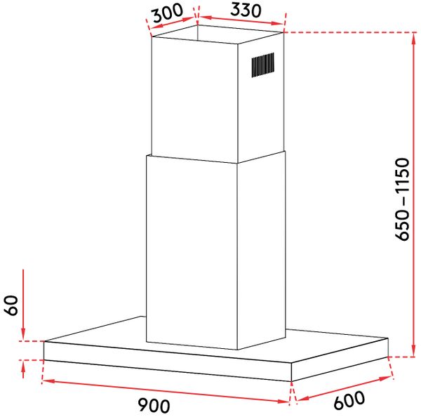 Máy hút mùi Chefs 90cm EH-R810E9 độc lập