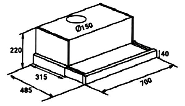 Máy hút mùi Chefs 70cm EH-R906E7T âm tủ