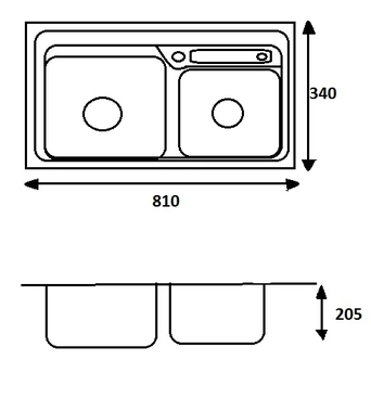 Chậu rửa bát inox 2 hố lệch Eurosun Skyland EU-8143E6