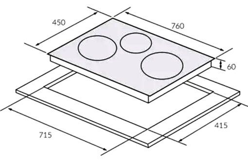 Bếp từ 3 vùng nấu Inverter Eurosun EU-TE882G