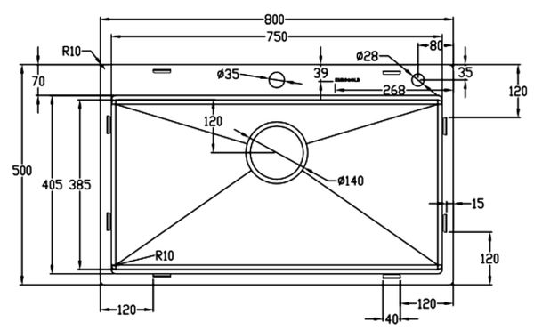 Chậu rửa inox 304 chống xước Eurogold EUC18050EA
