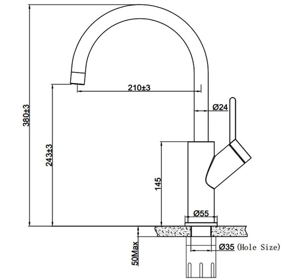 Vòi rửa inox 304 nóng lạnh Eurogold EUF033C