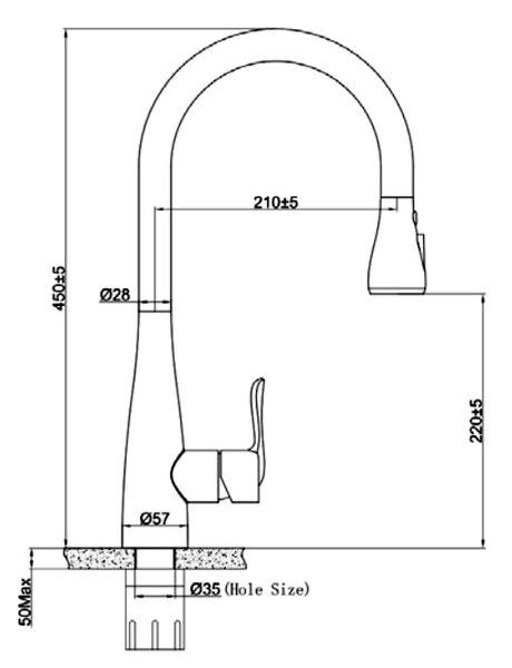 Vòi rửa inox 304 nóng lạnh Eurogold EUF119MR