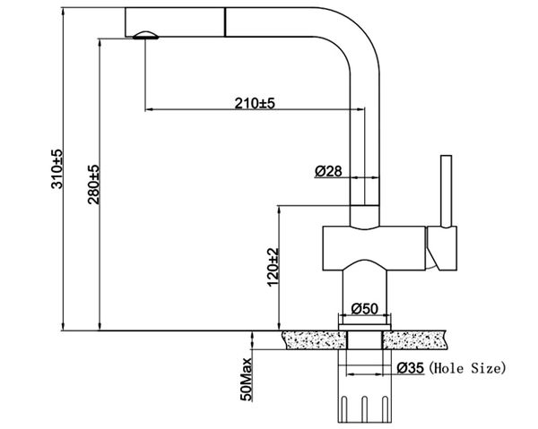 Vòi rửa inox 304 nóng lạnh Eurogold EUF220BR