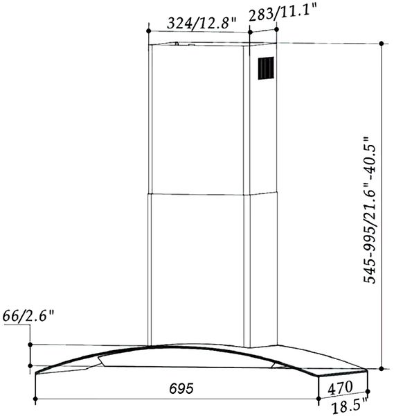 Máy hút mùi kính cong Eurogold EUH02170 70cm