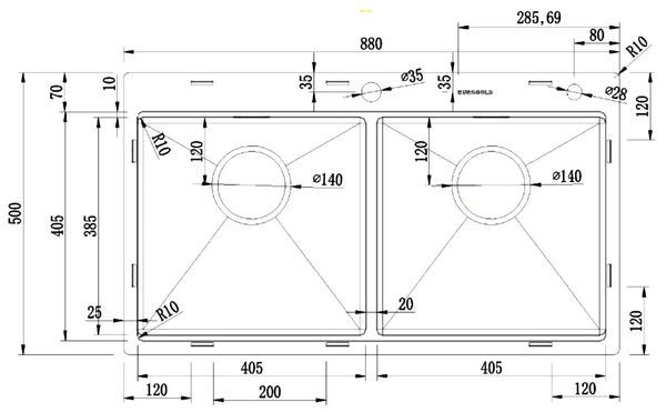 Chậu rửa inox 304 Eurogold EUS88850
