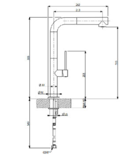 Vòi rửa nóng lạnh Furst có dây rút HMH.F400076CR