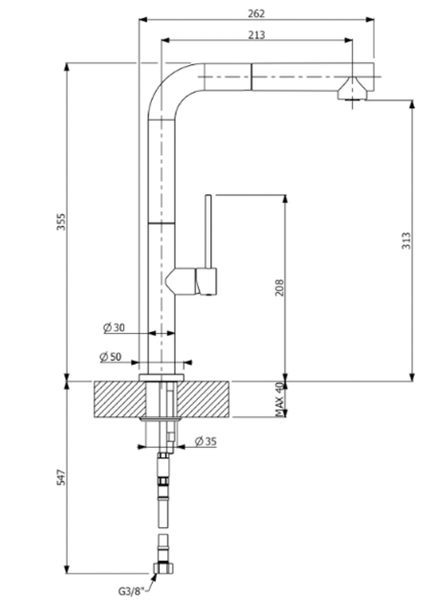 Vòi rửa nóng lạnh Furst có dây rút HMH.F400076CV