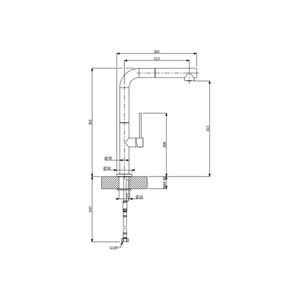 Vòi rửa nóng lạnh Furst có dây rút F400076CY