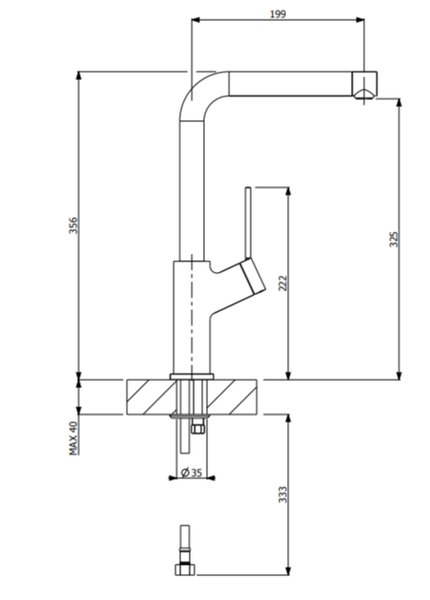 Vòi rửa bát nóng lạnh Furst FIVA A F400404CR