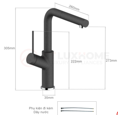 Vòi rửa nóng lạnh Furst F400420CV có dây rút