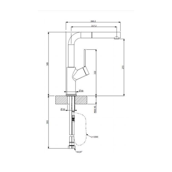 Vòi rửa nóng lạnh Furst F400420CY có dây rút