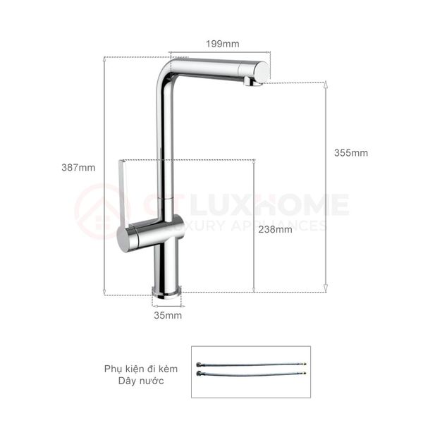 Vòi rửa nóng lạnh Furst F400552CR có dây rút