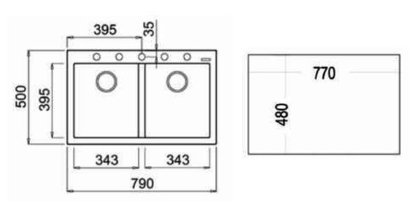 Chậu rửa đá nhân tạo Teka Forsquare 2B 790 Beige