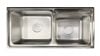Chậu rửa 2 hố lệch 81cm Inox 201 Faster FS 8143S