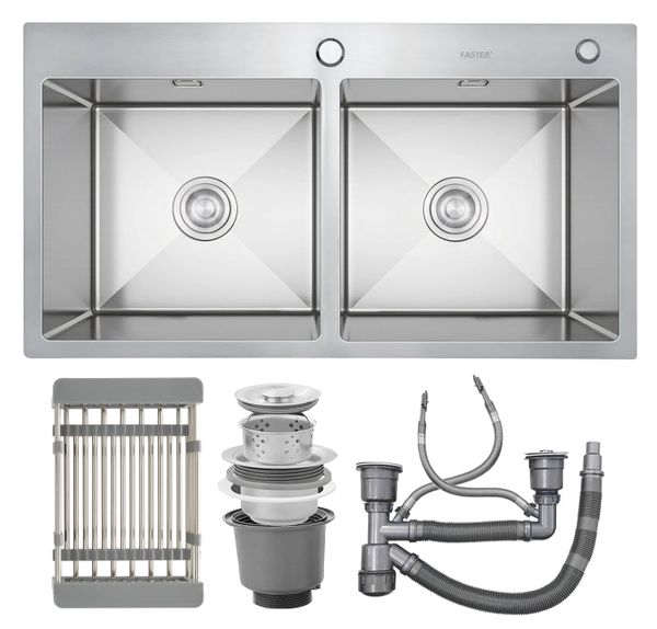 Chậu rửa Faster 2 hố FS 8245HA Inox SUS304